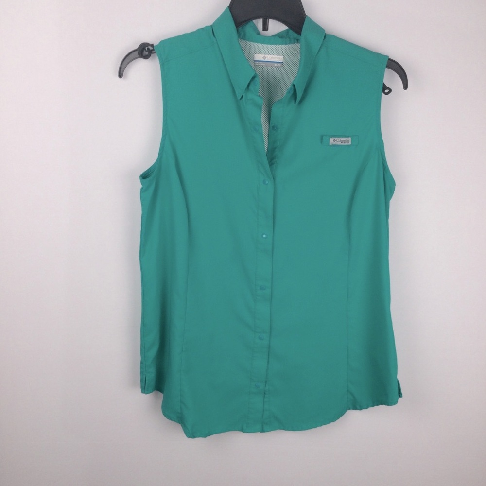 Columbia Tamiami PFG Women's Sleeveless Green Top size‎ XL
